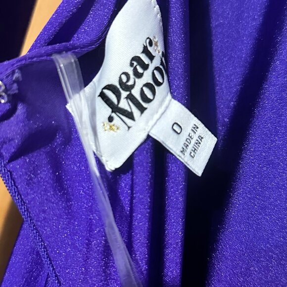 Dear Moon Deep Purple satin Prom Dress -Size 0- Elegant Trumpet Silhouette - Picture 2 of 8